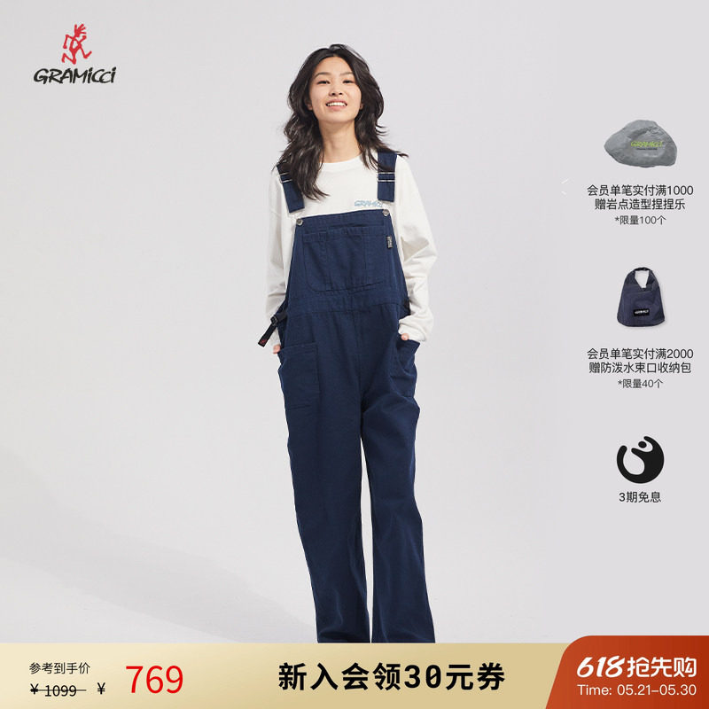 GRAMICCI小野人女士休闲户外运动多口袋背带长工装裤子G2F