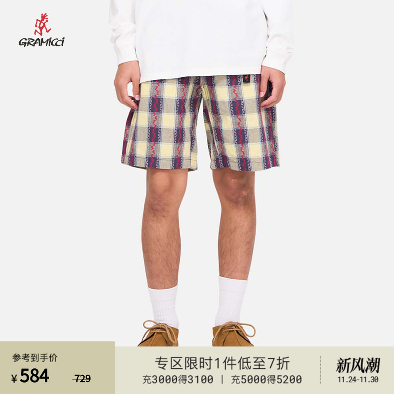 【25春】gramicci小野人春夏新品男士大格纹休闲短裤G5SM-P096