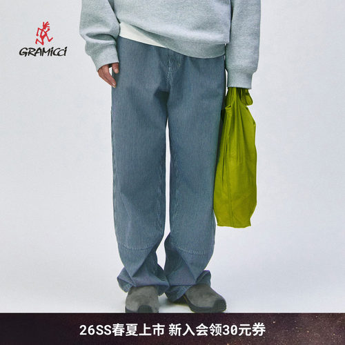 26新款春夏条纹休闲直筒工装裤