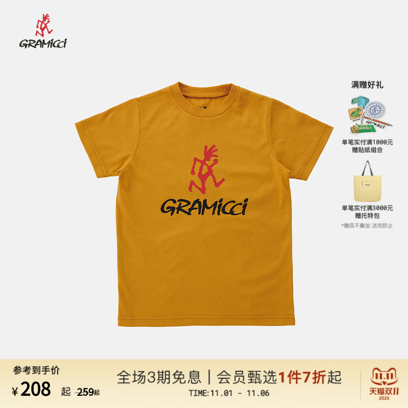 【25春】gramicci小野人新品LOGO印花儿童短袖T恤G5SK-T085-K-J
