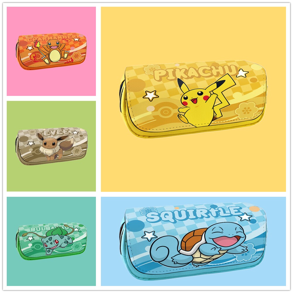 宠物小精灵笔袋皮卡丘文具袋神奇宝贝铅笔袋大容量女孩子收纳袋