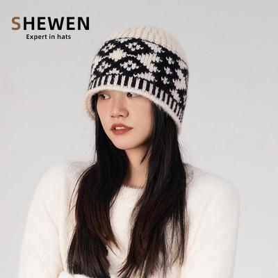 复古拼色韩版设计水桶帽