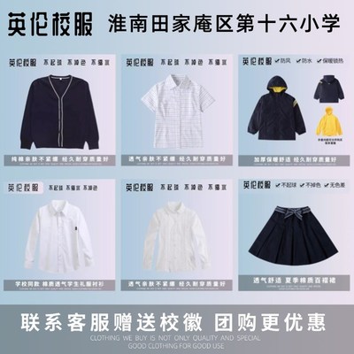 【校徽现货】淮南市田家庵区第十六小学 衬衫针织衫棉服校服