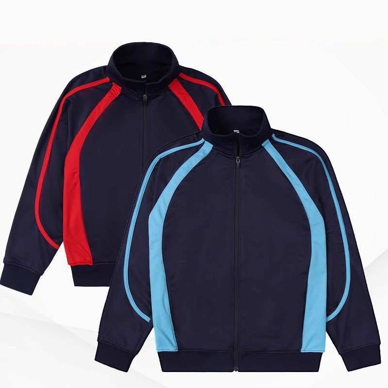 小学棒球服春夏秋款校服透气网格布运动服蓝拼湖蓝色外套校裤长裤