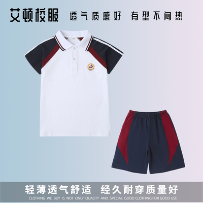 艾顿英伦学院夏季学生短袖短裤 恩施清江外国语学校男女童校服