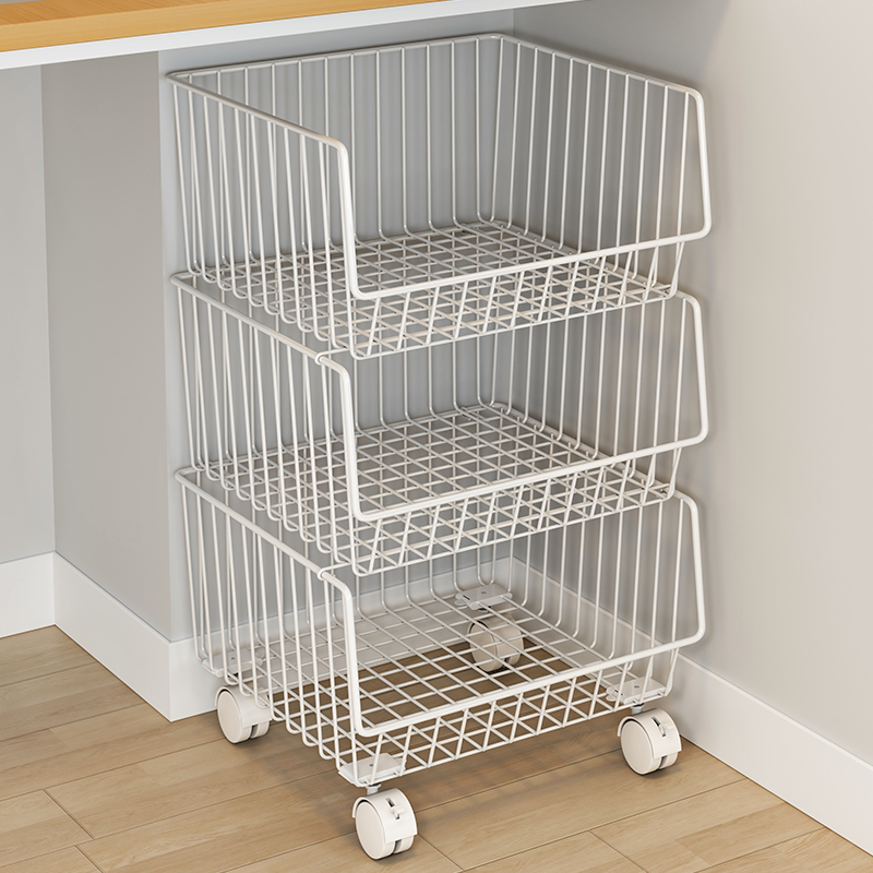 办公室置物架桌下收纳柜可移动书架书桌旁落地工位桌子铁艺多层篮,住宅家具,书架,淘宝优惠券,粉丝福利购,淘宝优惠卷