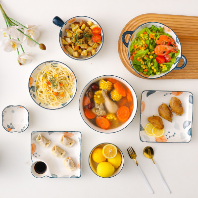 木棉花釉下彩餐具碗筷盘