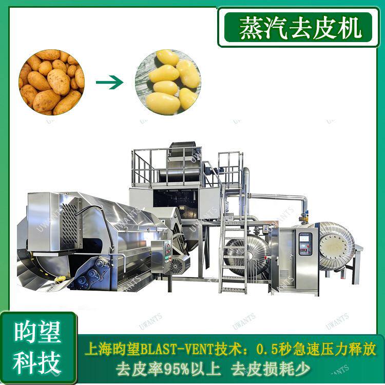 昀望大产量土豆去皮机 全自动果蔬蒸汽去皮设备