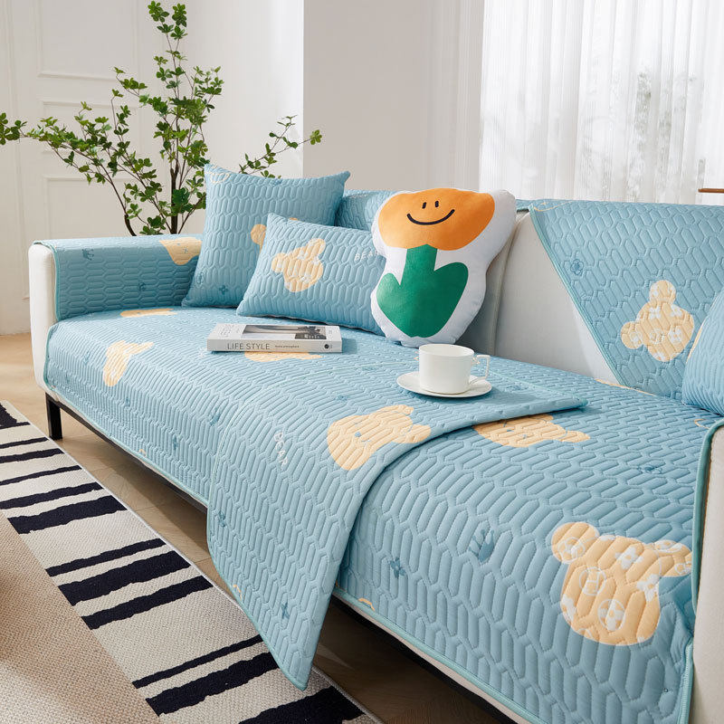 乳胶冰丝沙发垫夏季座垫简约现代垫子坐垫纯色沙发套罩夏天款盖布