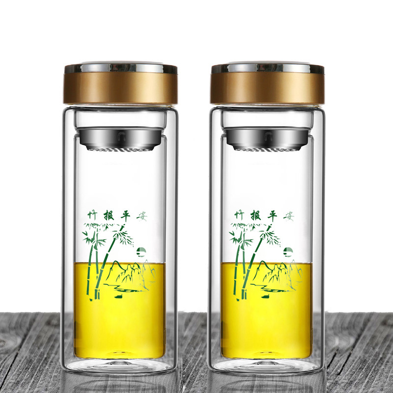 双层玻璃杯真空泡茶杯