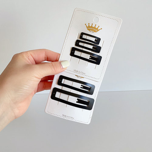 黑色长方形碎发儿童发夹小号