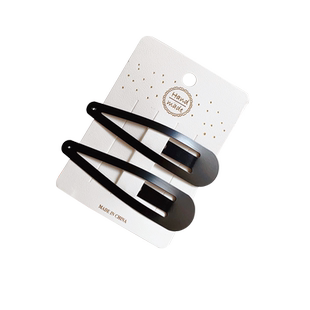 水滴形夹子头饰黑色后脑勺发卡烤漆刘海前额发夹侧边碎发儿童边夹