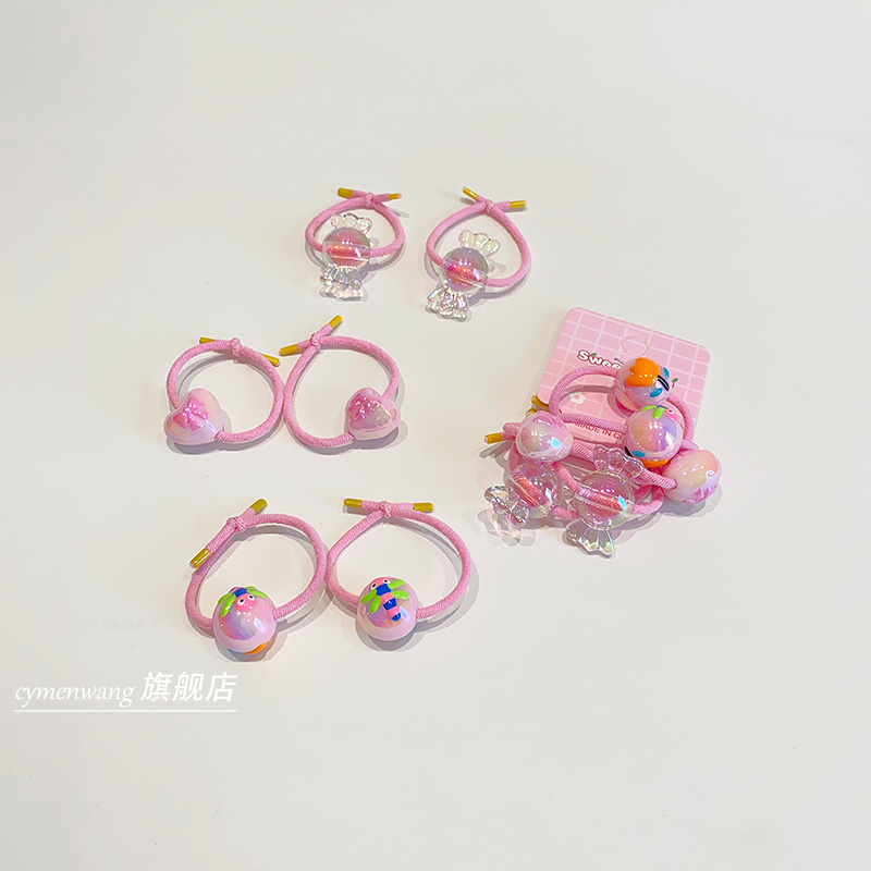 儿童橡皮筋打结绑头发绳小女孩