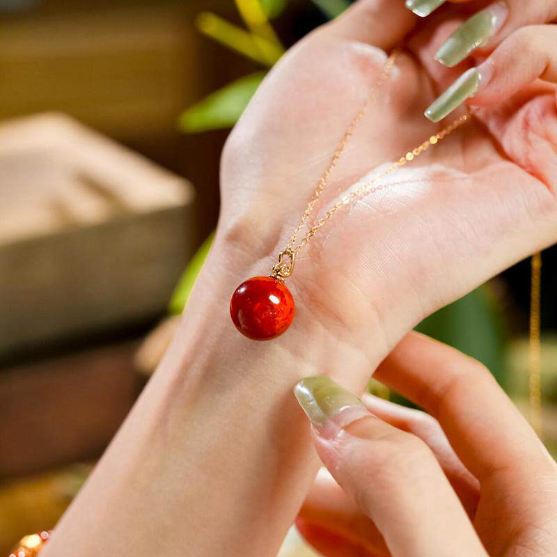 天然南红玛瑙新中式项链气质百搭