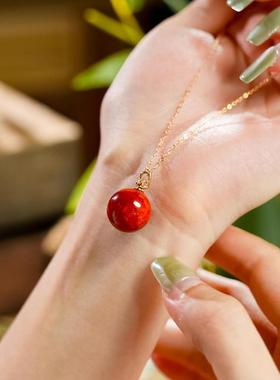 天然南红玛瑙新中式项链气质百搭