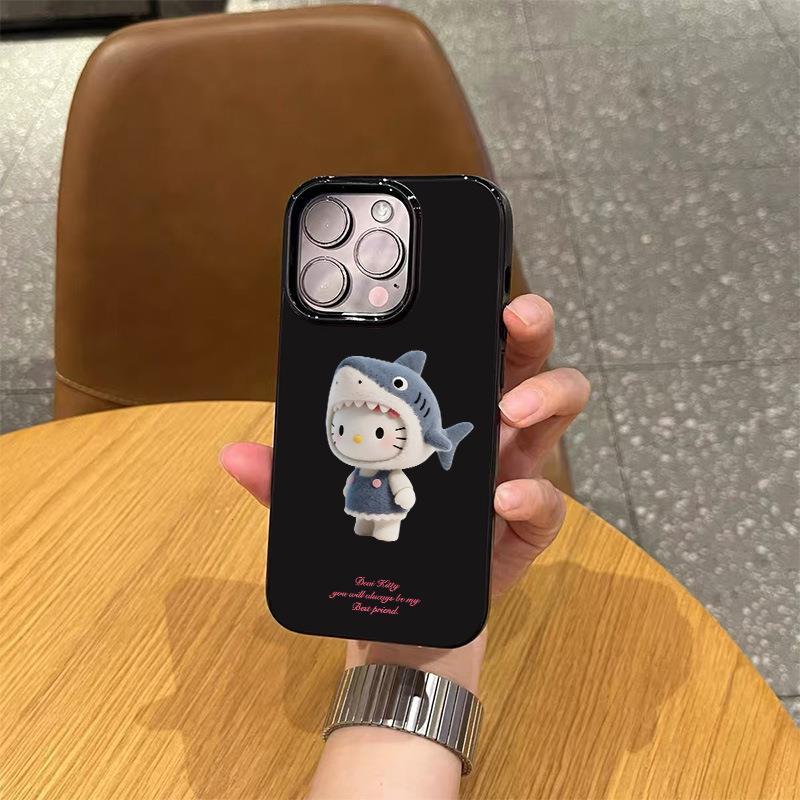 鲨鱼头套凯蒂适用iphone17promax苹果16手机壳15新款14pro可爱12保护套外壳防摔卡通男女新款全包小众
