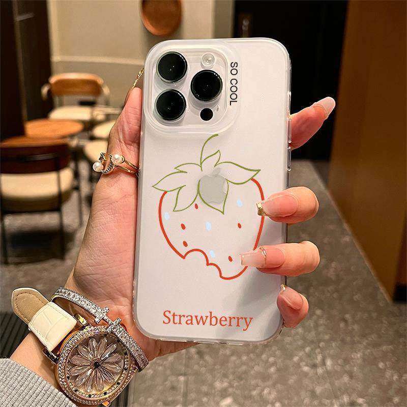 线条草莓适用苹果16手机壳iPhone15promax 高级14硅胶13软12新款保护套外壳防摔卡通男女全包网红新款,3C数码配件,手机保护套/壳,淘宝优惠券,粉丝福利购,淘宝优惠卷