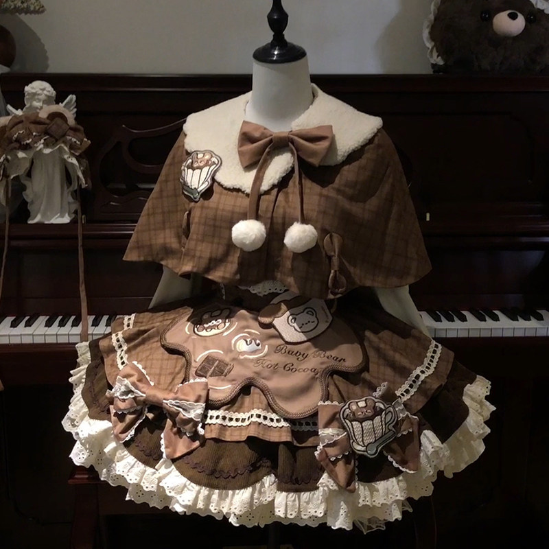 海豹霜糖屋热可可小熊 秋冬款Lolita斗篷连衣裙蛋糕裙日常大全套,模玩/动漫/周边/娃圈三坑/桌游,lolita洛丽塔连衣裙,淘宝优惠券,粉丝福利购,淘宝优惠卷