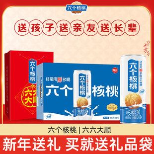 经常用脑六个核桃精品型植物蛋白核桃乳饮料240ml*20整箱24罐饮品
