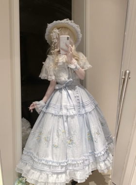 lolita候鸟现货预售 枕边童话原创田园风JSK清楚系连衣长裙刺绣
