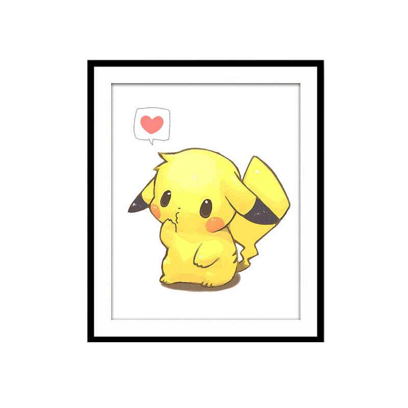 新款儿童卧室皮卡丘小幅十字绣客厅卡通动漫小件简单手工自己刺绣