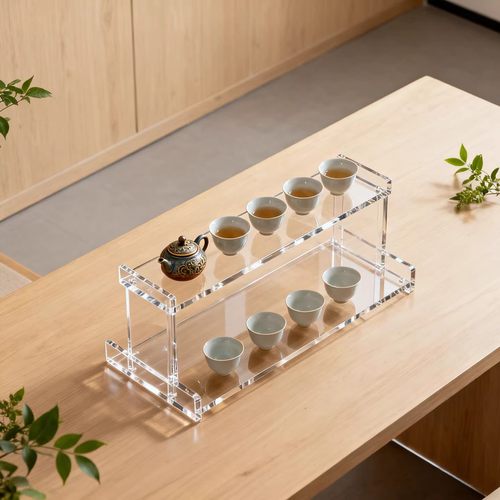 亚克力博古架透明茶具收纳架
