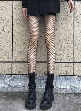 渔网袜丝袜女性感黑色网红网眼连裤袜小网中网大网袜批发字母丝袜