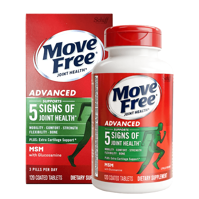 美国进口MoveFree绿瓶益节氨糖软骨素官方旗舰店MSM维骨力120粒
