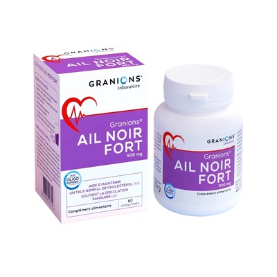 法国进口Granions格兰宁黑蒜片60粒血管健康血糖血脂呵护正品原装