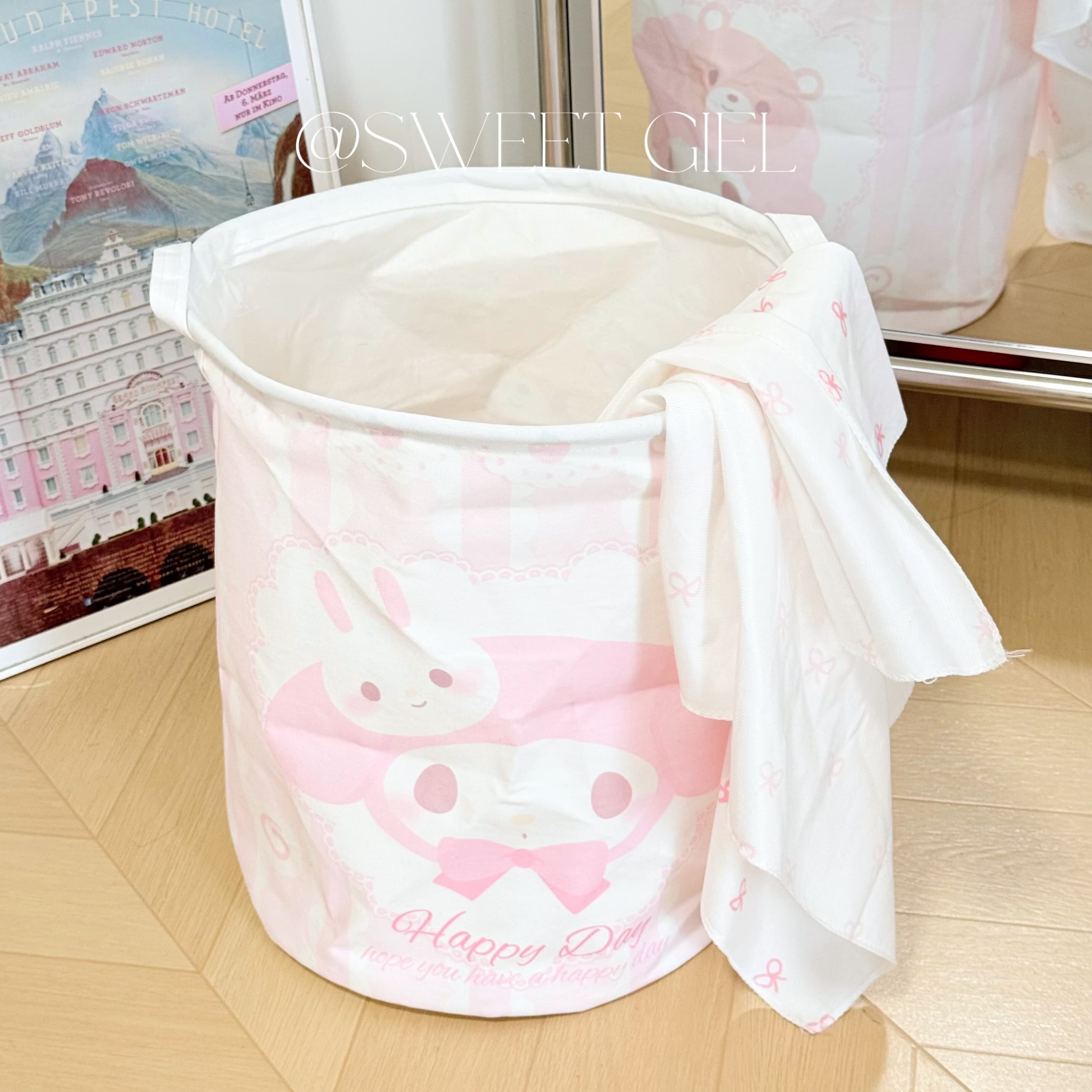 thumbnail for 1 sweet girl u cute Xiaomei folding storage dirty clothes storage basket girl's heart laundry basket organizing basket storage basket