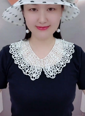 假领子夏季薄款防晒镂空珍珠衣领韩版蕾丝披肩女百搭娃娃领配裙子