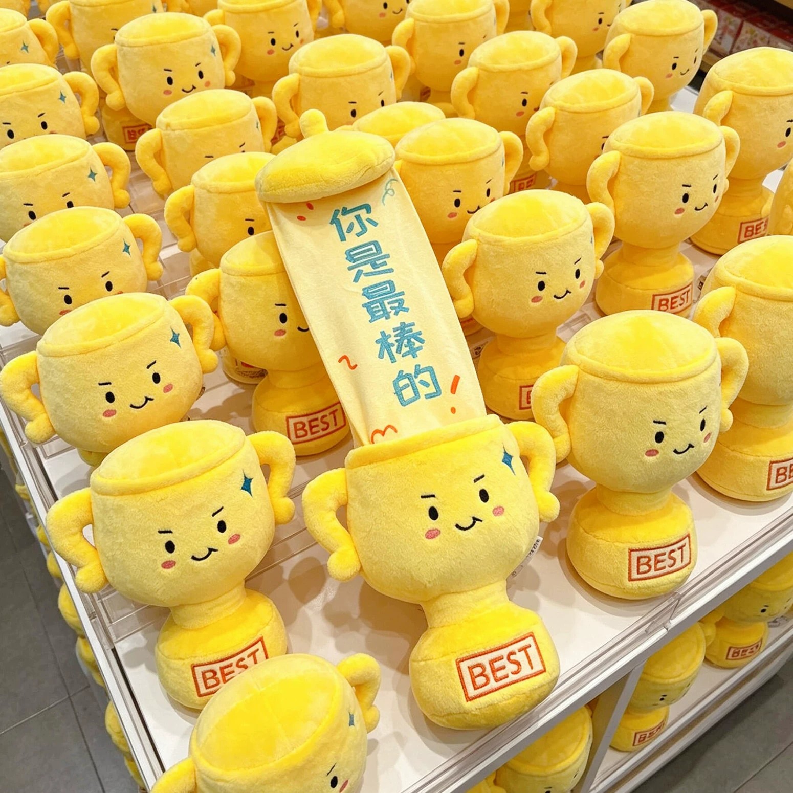 横幅奖杯玩偶你是最棒的儿童中小学生奖励礼品毛绒公仔送生日礼物图片