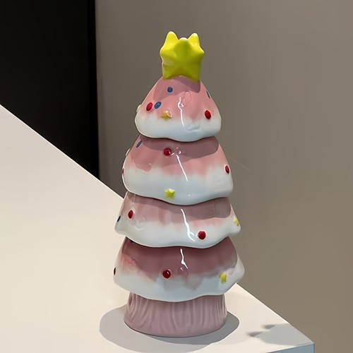 圣诞树马克杯创意陶瓷叠叠乐家用咖啡杯桌面氛围感摆件圣诞节礼物