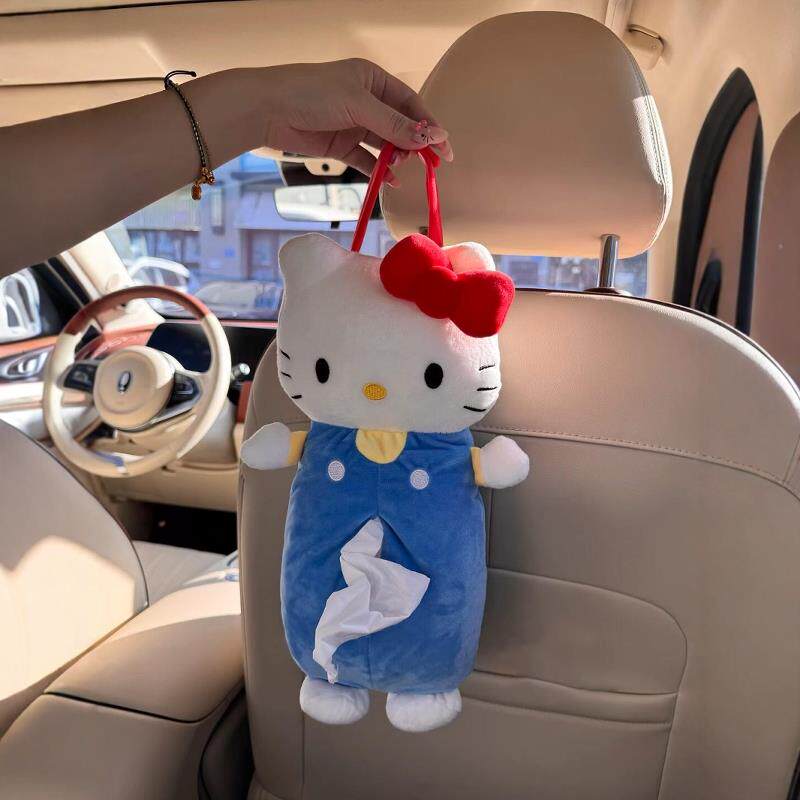 哈喽kitty车载纸巾盒纸抽车内挂袋扶手箱实用纸巾包可爱2025新款