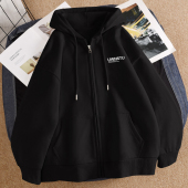 外套 ins潮牌青少年宽松开衫 重磅拉链卫衣男生秋冬季 加绒加厚美式