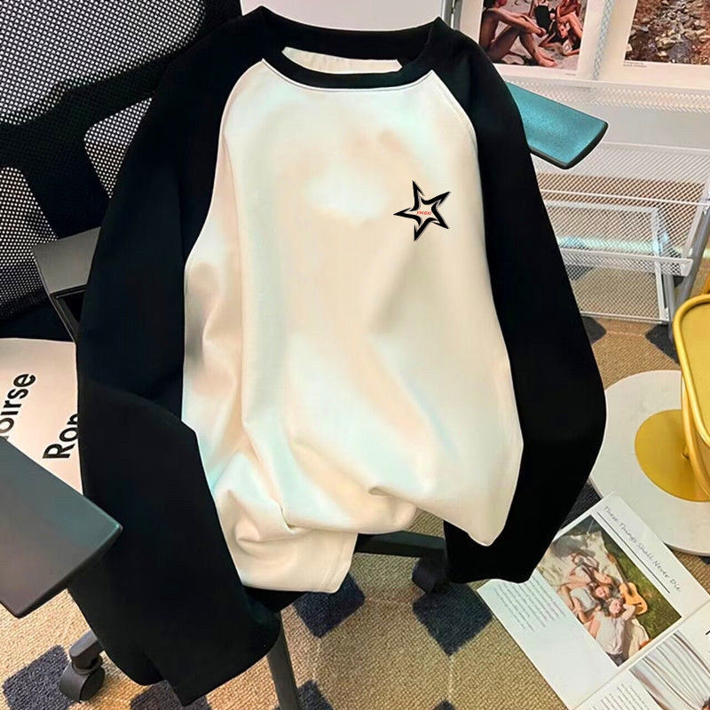 双面德绒插肩长袖t恤男士秋冬季加厚保暖宽松撞色拼接打底衫上衣,男装,T恤,淘宝优惠券,粉丝福利购,淘宝优惠卷