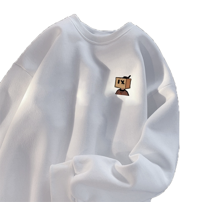 颖膝加绒加厚卫衣男士秋冬季潮牌