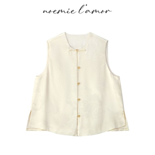 哼哈冰冰 新款 盘扣设计_中式 2026 国风上衣6806 印花马甲女