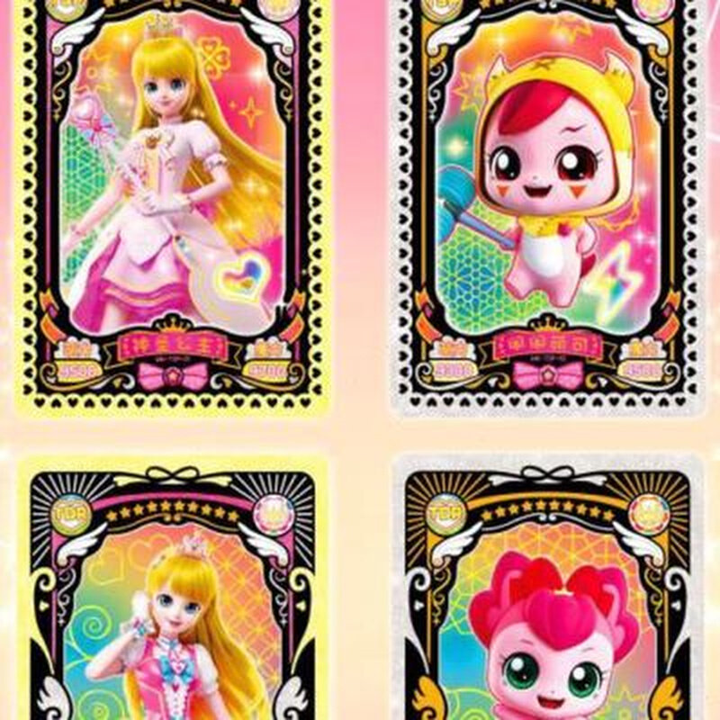 奇妙萌可卡片闪亮包惊喜收藏卡牌金卡闪卡烫金卡儿童卡通稀有卡