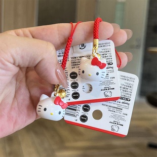 现货 日本Sanrio三丽鸥Kitty小铃铛 包包挂饰钥匙挂件手机链吊坠