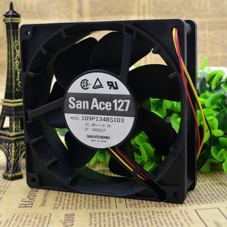 原装日本山洋109P1348S103 48V 0.3A三线散热风扇12738