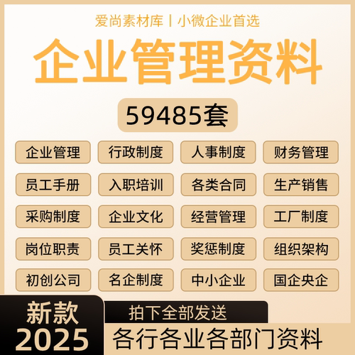 公司企业管理制度规章员工手册文化建设行政人事财务全套电子版