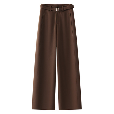 咖色西裤直筒裤女2025夏季新款高腰显瘦休闲裤宽松百搭气质阔腿裤