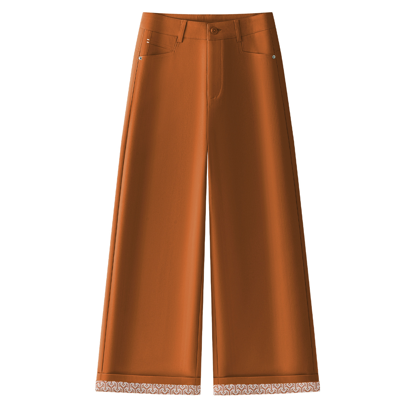 桔黄色西装阔腿裤女2025秋季新款休闲裤高腰宽松显瘦九分直筒裤子