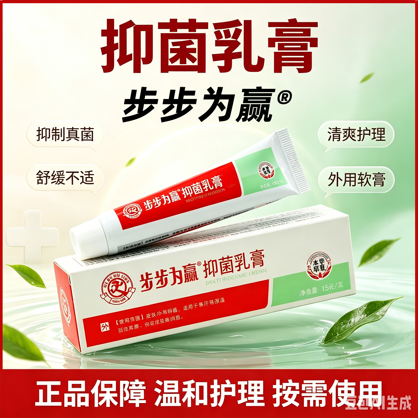 步步为赢抑菌乳膏15g本草抑菌软膏脚痒脱皮抑菌膏正品官方旗舰店
