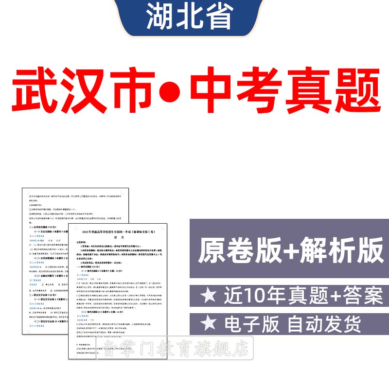 2026湖北武汉市中考语文数学英语物理化学历年真题初升高电子试卷