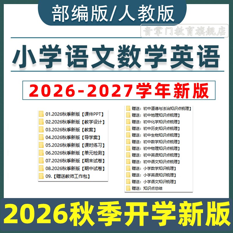 部编人教版小学语文数学英语一二三年级四五六电子版课件PPT教案