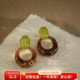 晚棠MIN 抹茶拿铁 复古美拉德耳环港风耳饰耳钉女棕色A514