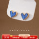 印象花园 春色寄情人 酒红色高级感耳钉耳环小众爱心耳饰A117