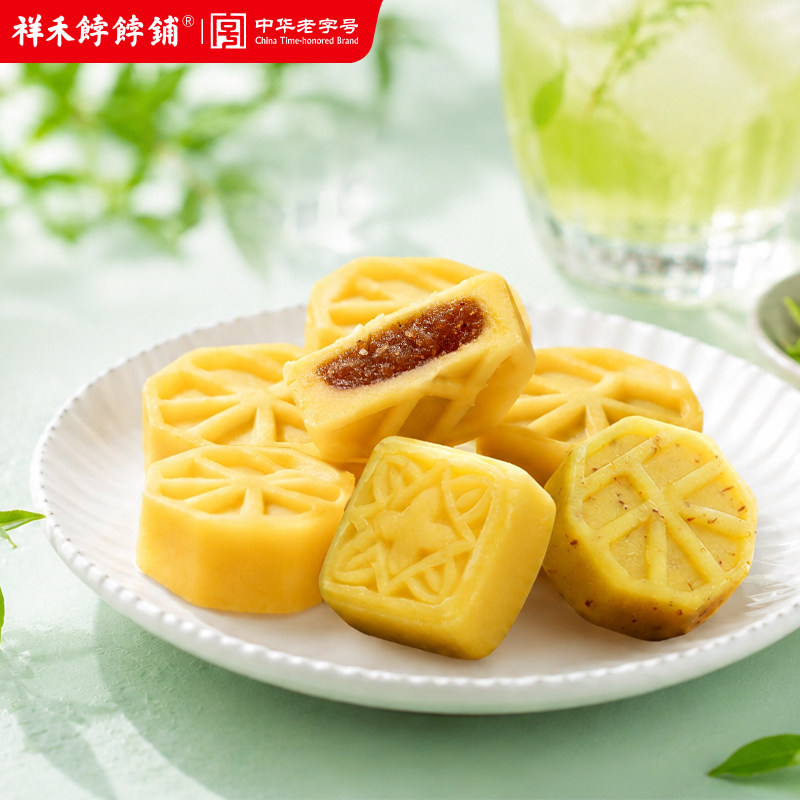 祥禾饽饽铺绿豆糕老式传统中式点心绿豆沙糕点特产休闲零食小吃